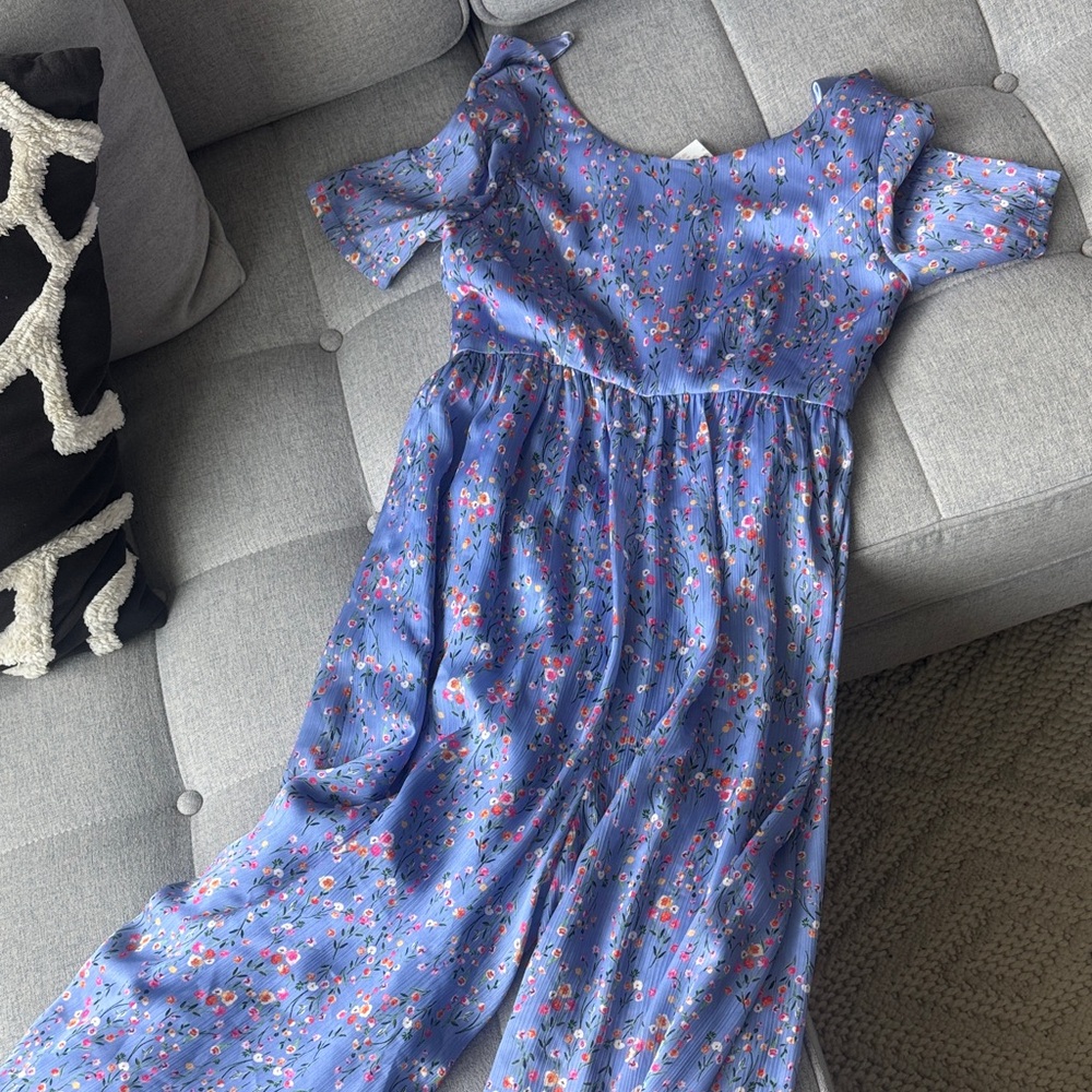 Periwinkle floral designer jumpsuit